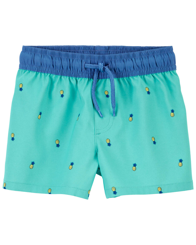 Toddler Pineapple Print Active Shorts in Moisture Wicking Fabric , image 1 of 2 slides