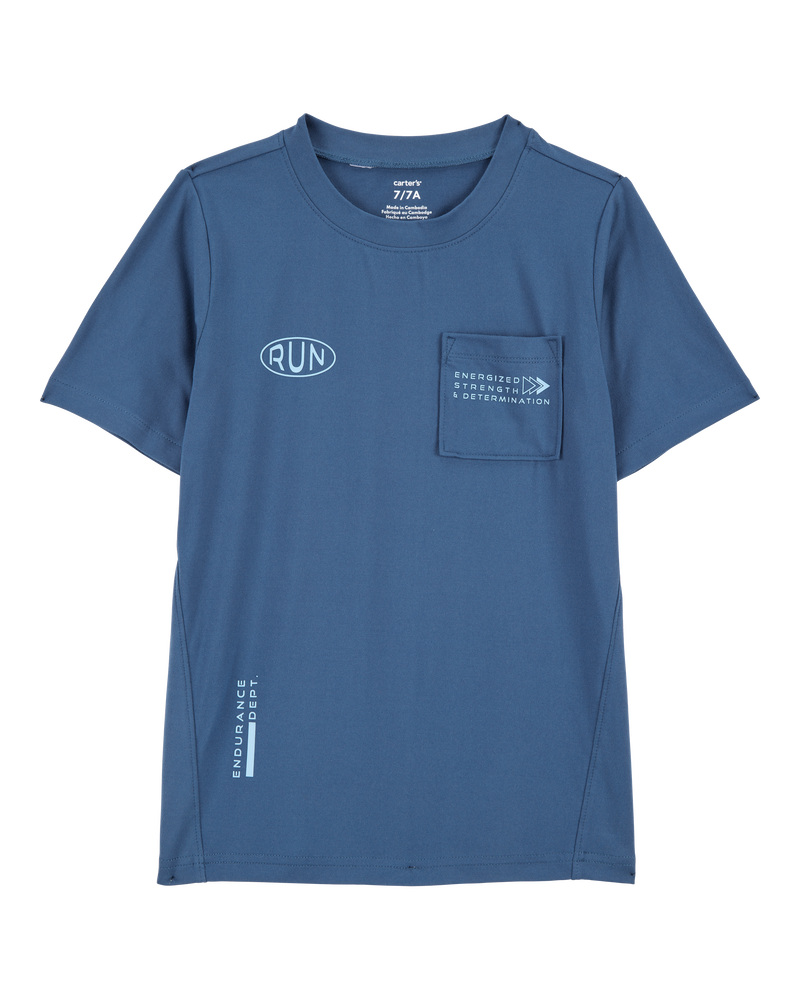 Kid Short-Sleeve Active Tee - Navy, image 1 of 4 slides