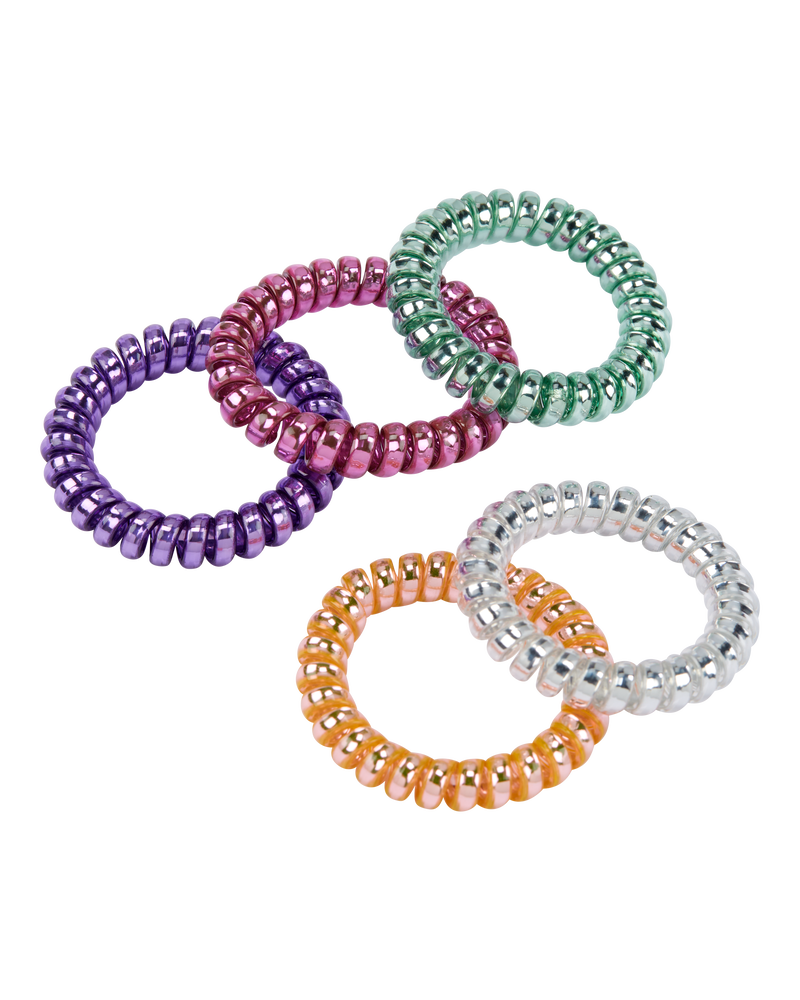 5-Pack Plastic Hair Ties, image 1 of 1 slides