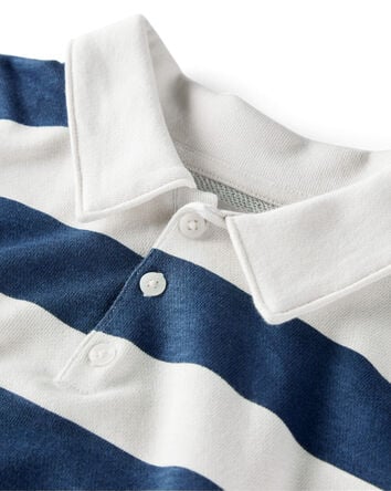 Boys Organic Cotton Henley Top in Stripes, 