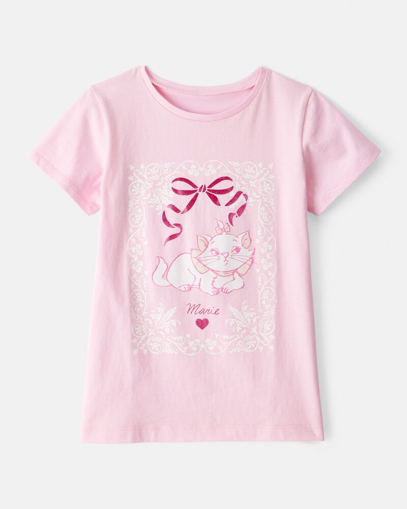 Kid Marie Cat Short-Sleeve Graphic Tee - Pink, image 1 of 2 slides