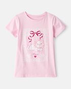 Kid Marie Cat Short-Sleeve Graphic Tee - Pink, image 1 of 2 slides