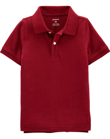 Burgundy Piqué Polo Shirt, 