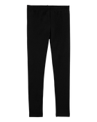 Girls Cotton Stretch Leggings - Black, image 1 of 4 slides