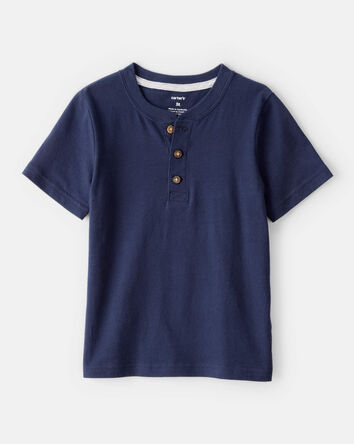 Toddler Boy Short-Sleeve Henley Tee - Navy, 