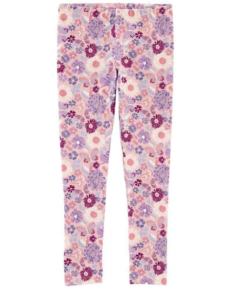 Floral Print Jersey Leggings, image 1 of 2 slides