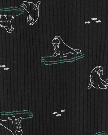 Baby Animal Print 2-Way Zip Sleep & Play Pajamas, 