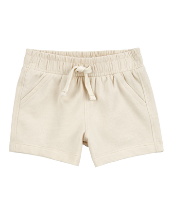 Baby Pull-On French Terry Shorts - Ivory, 