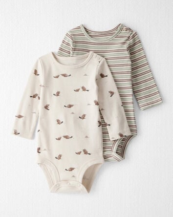Baby 2-Pack Organic Cotton Bodysuits, 
