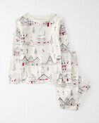 Organic Cotton Holiday Print Pajamas Set, image 1 of 4 slides