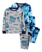Kid 4-Piece Super Human Tie Dye Pajamas, image 1 of 4 slides