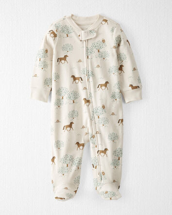 Organic Cotton Sleep & Play Pajamas in Wild Horses, 