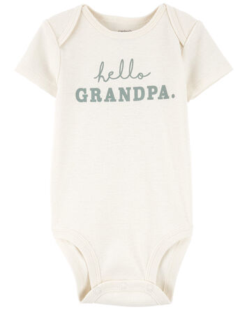 Baby Hello Grandpa Announcement Bodysuit, 