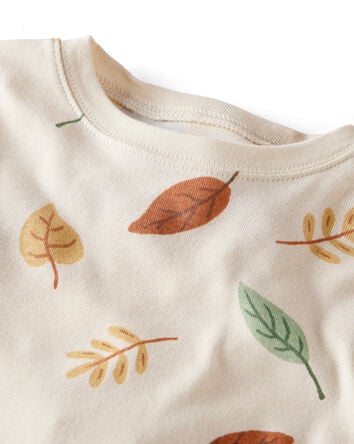 Toddler Organic Cotton Pajamas in Autumn Leaves Print, 