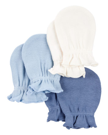 Baby 3-Pack Mitts - Blue, 
