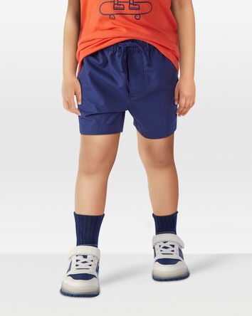 Toddler Pull-On Poplin Shorts - Navy, 
