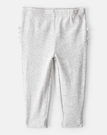 Baby 2-Pack Ruffle-Detail Cotton Pants - Grey/Pink, 