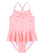 Toddler Girl 1-Piece Floral Tutu Swimsuit - Pink, image 1 of 4 slides