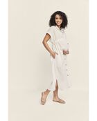 Adult Womens Maternity Midi Shirt Dress, image 1 of 9 slides