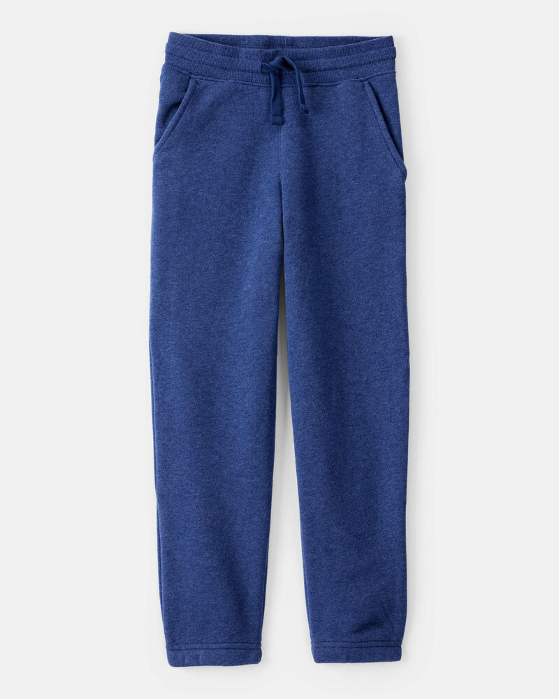 Boys Solid Fleece Drawstring Joggers - Blue, image 1 of 4 slides