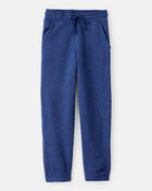 Boys Solid Fleece Drawstring Joggers - Blue, image 1 of 4 slides