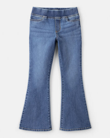 Girls Mid-Rise Denim Pull-On Flare Jeans - Blue, 