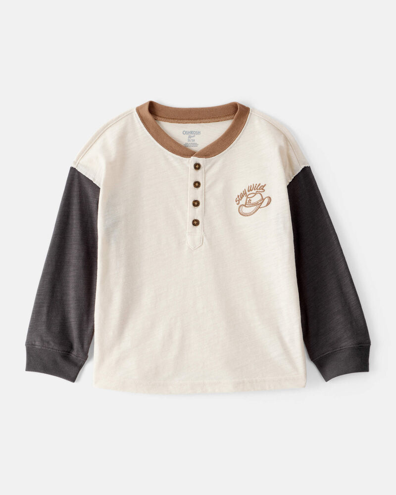 Toddler Boy Stay Wild Henley Top, image 1 of 4 slides
