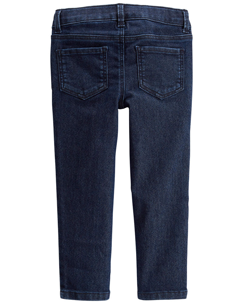 Toddler Dark Blue Wash Skinny-Leg Jeans, image 2 of 4 slides