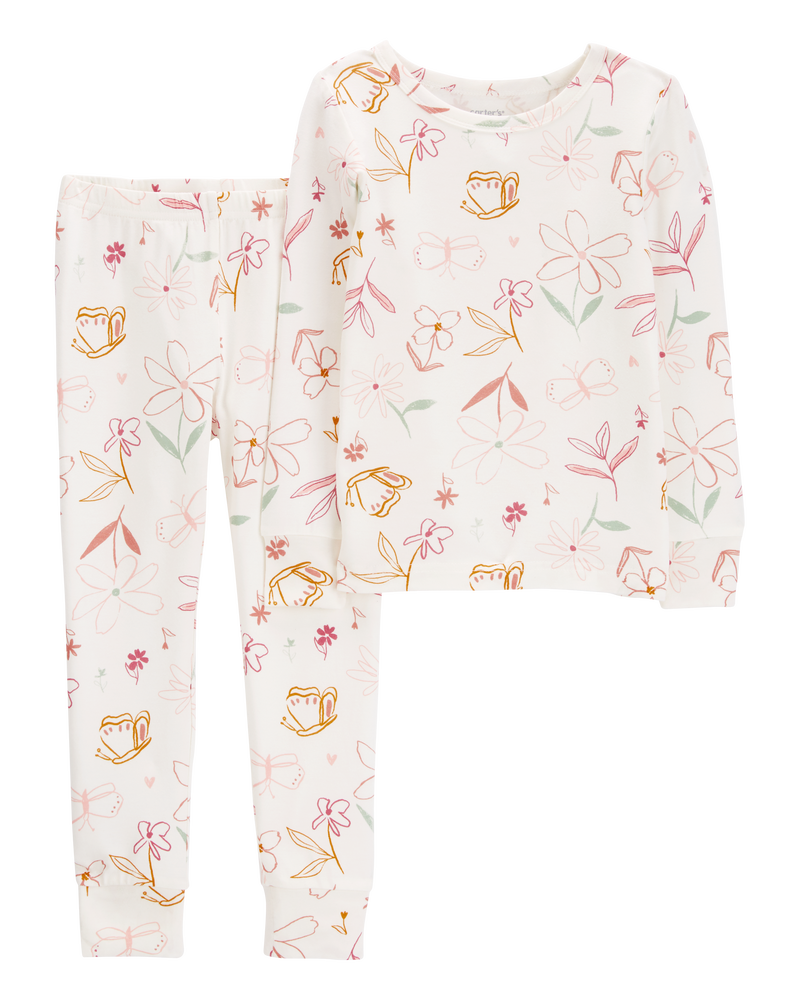 Toddler 2-Piece Ivory PurelySoft Pajamas, image 1 of 4 slides