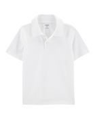 Kid Pique Uniform Polo Shirt - White, image 1 of 5 slides