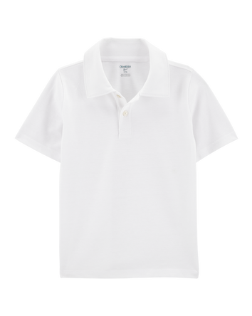 Kid Pique Uniform Polo Shirt - White, 