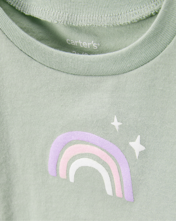 Toddler Girl Rainbow Short-Sleeve Graphic Tee - Olive, 