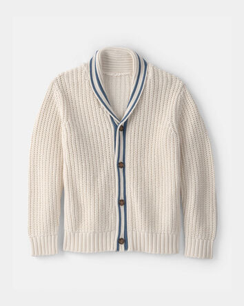 Boys Striped Cardigan Sweater - Cream, 