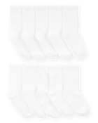 Kid 10-Pack Scallop Crew Socks, image 1 of 2 slides