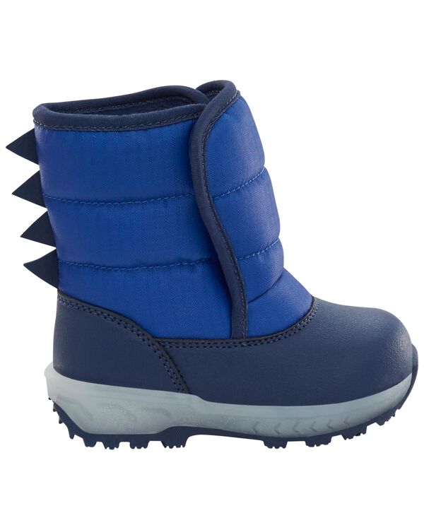 Blue Toddler Dinosaur LightUp Snow Boots