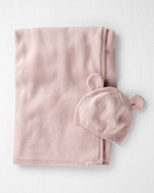 Baby Organic Cotton Sweater Knit Blanket and Cap Gift Set, image 1 of 4 slides