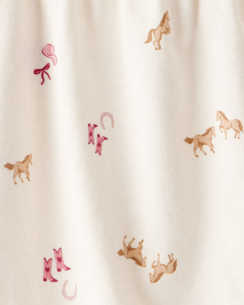 Toddler Girl Cowgirl Print Short-Sleeve Top - Cream, image 3 of 4 slides