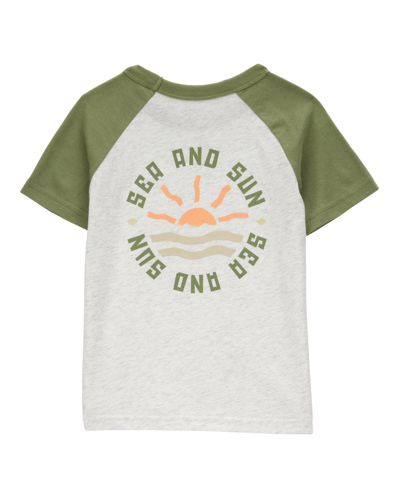 Baby Tropical Cotton Blend Short-Sleeve Tee - Gray, image 2 of 4 slides
