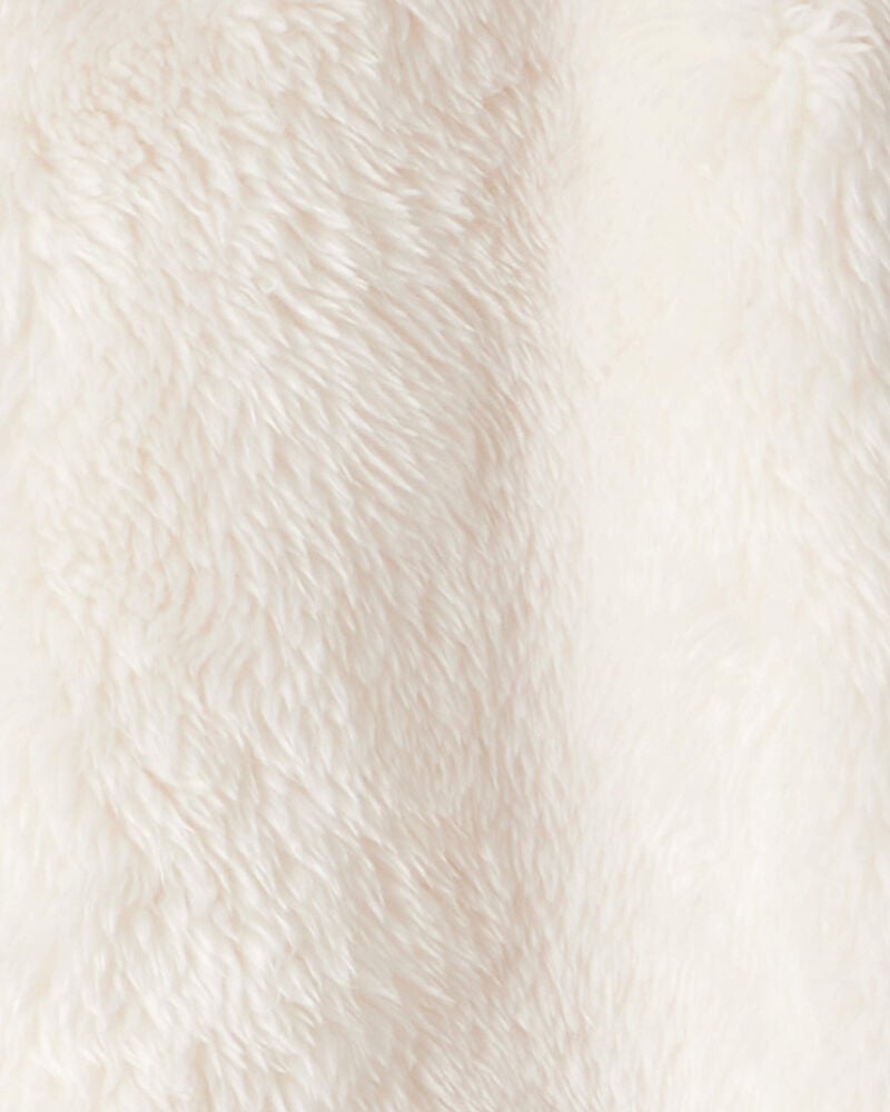 Baby Sherpa Hooded Long-Sleeve Jumpsuit - White, image 3 of 4 slides
