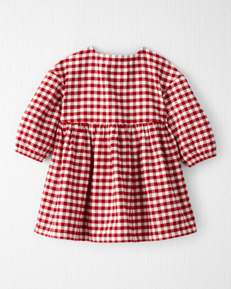 Baby Girl Organic Cotton Flannel Dress, image 2 of 7 slides