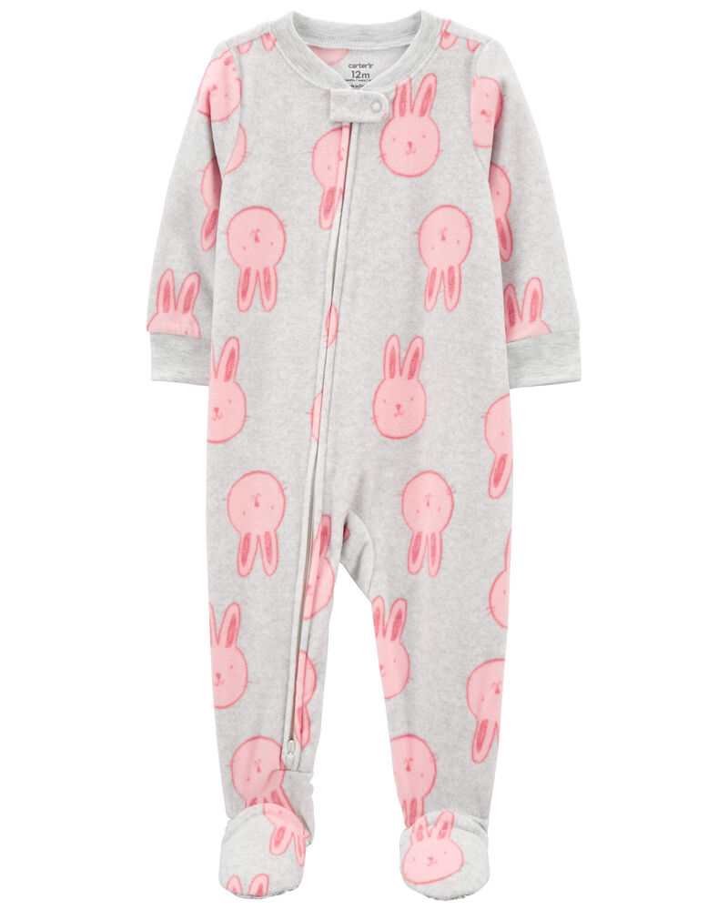Baby 1-Piece Bunny Fleece Pajamas, image 1 of 5 slides