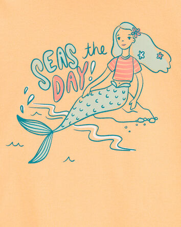 Kid Seas The Day Mermaid Graphic Tee, 