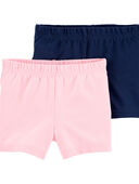Pink - Kid 2-Pack Pink & Navy Shorts