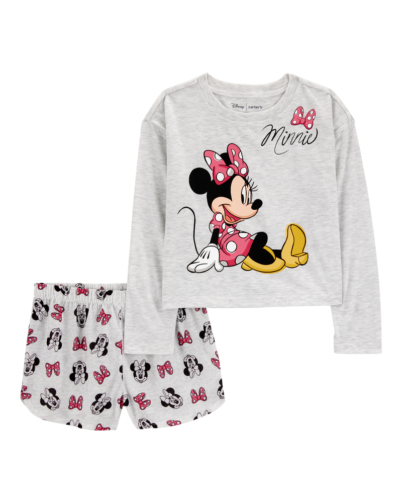 Kid Minnie Mouse Loose Fit 2-Piece Pajamas - Grey, image 1 of 3 slides