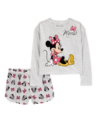 Kid Minnie Mouse Loose Fit 2-Piece Pajamas - Grey, image 1 of 3 slides