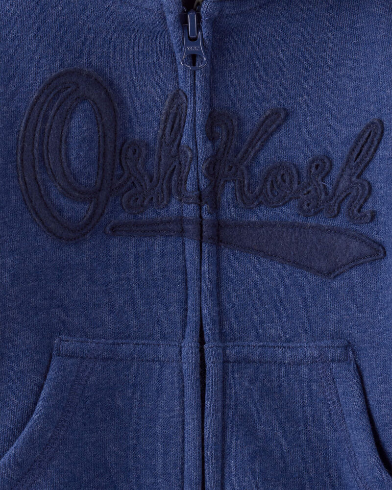 Baby Boy OshKosh Fleece Logo Zip Jacket - Blue, image 3 of 4 slides