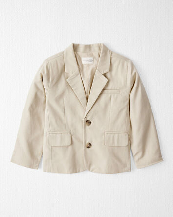 Toddler Linen Blazer Made With Organic Cotton - Khaki, 