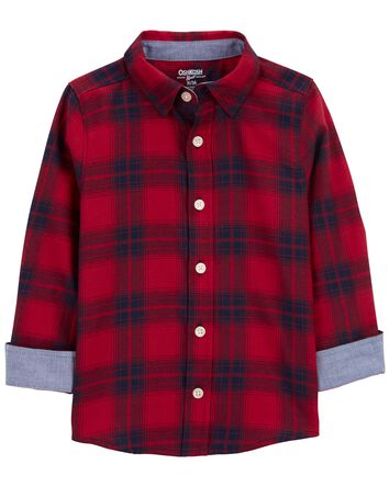 Toddler Plaid Button-Front Shirt, 