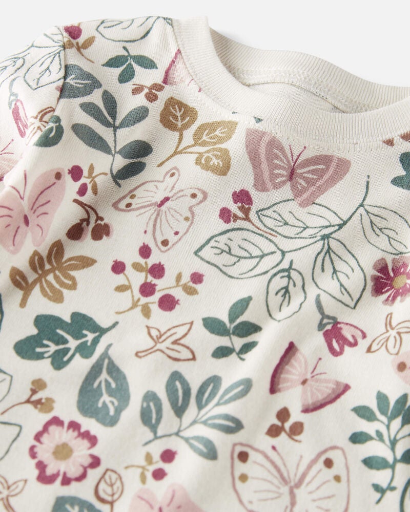 Baby Organic Cotton Pajamas Set in Botanical Butterflies, image 3 of 4 slides