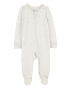 Baby Solid 2-Way Zip PurelySoft Sleep & Play Pajamas - Grey, image 1 of 6 slides